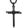 Nova Colar de Cruz de Aço Inoxidável Europeu e Americano Punk Masculino Simples Titânio Aço Pingente Amazon wish