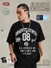 Camiseta Retro Lavada con Estilo Universitario de Calle Graffiti para Hombres y Mujeres.
