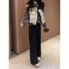 Jeans negros de pierna ancha para mujer, nuevo estilo primavera/otoño 2026, aptos para petite, holgados, casuales, adelgazantes, de línea A, pantalones rectos versátiles