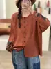 Nuevo Top de Punto Versátil Casual con Retazos Vintage de Hilo de Algodón Suelto Cuello Redondo para Mujer Otoño/Invierno 2026