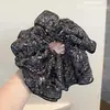 Diadema de Chifón Floral Nueva Estilo Francés Scrunchie Grande Cuerda para el Cabello de Encaje Versátil Elegante Accesorio para el Cabello Fruncido