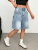 Comercio exterior transfronterizo Amazon fábrica de origen europea y americana al por mayor shorts de mezclilla holgados lavados estilo callejero para mujer en stock suministro directo