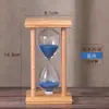Adornos de escritorio creativos de reloj de arena retro con temporizador de reloj de arena de madera maciza de 5/10/15/30 minutos