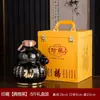Juego de 2.5 kg de Botellas de Vino de Cerámica Jingdezhen, Calabaza Dorada, Frascos Sellados para Almacenamiento de Vino, Frascos para Licores, Frascos de Vino para el Hogar