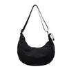 Bolsa ligera estilo coreano, bolsa impermeable tipo dumpling de nailon, adecuada para estudiantes, uso casual, para ir al trabajo y uso al aire libre; se puede llevar como bolso de hombro o bolso cruzado, tanto para hombres como para mujeres