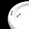 Vendas Diretas de Fábrica Aço Titânio Popular Haste Roscada de 0,8 mm Brincos de Bola de Aço Torcido Cristal Zircônia Studs para Osso da Orelha Unissex Versátil
