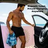 Toalla de playa de vellón de doble cara, magnética, de secado rápido, absorbente de agua y a prueba de arena, toalla cojín para asiento de coche de doble uso, diseño de sol y olas, personalizable con tu propia imagen