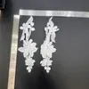 Acessórios de vestuário direto da fábrica, adesivos de tecido de flor de seda de poliéster solúvel em água, bordados de renda, poliéster, leve, oco