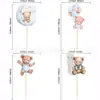 Se Puede Enviar Transfronterizo Tarjeta de Arreglo Oso Lunar Azul Rosa Winnie the Pooh Animal Bebé Decoración de Fiesta de Cumpleaños