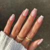 Manicura Transfronteriza de Otoño e Invierno Europea y Americana Flash Largas y Cortas Uñas Postizas Piezas de Manicura Removibles Uñas Usables Personalizadas al Por Mayor