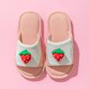 Pantuflas de lino para niños primavera y verano niños y niñas dibujos animados fruta tela zapatos de casa pantuflas para niños fábrica mayoreo