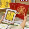 Adorno de Marco de Fotos de Tesoro de la Fortuna de Oro Puro 999, Acumulación de Riqueza Dorada, Exhibición de Posición Atractora de Fortuna y Riqueza en la Sala de Estar, Regalo de Año Nuevo