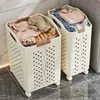 Nova Cesta Dobrável para Roupas Sujas Doméstica Banheiro Grande Capacidade Cesta de Armazenamento Removível Quarto Alto Valor de Cor Cesta para Roupas Sujas