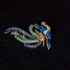 Broche de fênix com strass e esmalte estilo chinês Advanced Sense Corsage de nicho de alta qualidade Aba de pressão requintada Fivela anti-corrida Pin