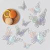 Mariposa tridimensional hueca dorada y plateada Adhesivo de pared 3d Simulación Decoración de doble cara Mariposa Textura metálica