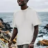 [Camiseta de Algodón Talla Europea] Camiseta Lisa de Algodón Puro para Hombres y Mujeres, Casual 180g Holgada Color Sólido Verde Militar Claro