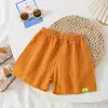 Pantalones Cortos de Moda de Hilo de Algodón para Niños Verano Finos Pantalones Casuales de Algodón Puro para Bebé Niños y Niñas Dulces Elegantes Pantalones Cortos de Verano