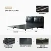 Nueva Cama Flotante Minimalista Estilo Italiano, Cama de Acero al Carbono, Cama Matrimonial para Dormitorio Principal, Tapicería de Cuero Suave, Cama sin Pegamento
