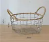 Cesta de Pão Redonda Retrô Estilo Europeu, Cesta de Armazenamento Tecida de Arame de Ferro para Lanches, Itens Diversos e Vegetais