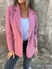 2026 Amazon Europeo y Americano Transfronterizo Otoño e Invierno Nuevo Blazer de Lana Casual para Mujer con Solapa Botones Bolsillo Falso