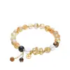 Nuevo Pulsera de Piedra Ojo de Tigre Amarillo Natural Estilo Chino para Mujeres, Pulsera Pixiu Versátil de Lujo Ligero Atrae Riqueza al por Mayor y Dropshipping