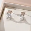 Pendientes de Aro de Plata S925 para Mujer con Moissanita de Trébol de Cuatro Hojas Incrustado de Piedras Suministro Directo de Fábrica Joyería de Lujo Ligero para el Día a Día