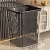 Inodoro de alta gama gran capacidad cubo nuevo lujo ligero 2025 cubo de basura doméstico dormitorio sala de estar cocina transparente