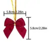 Nuevo adorno de lazo de Navidad para árbol, hecho a mano, DIY, guirnalda de lazos atados con alambre y borde dorado, accesorio de decoración