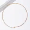 Gargantilha aberta sexy elástica de fileira única com strass, transfronteiriça europeia e americana, moderna, luxo leve, acessório de pescoço totalmente em strass de alta qualidade, atacado