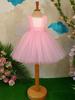 Falda de Princesa Rosa Sin Mangas Falda de Princesa Lazo Estéreo Estilo Europeo y Americano Vestido para Niños Venta al por Mayor Transfronteriza