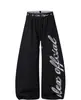 Calça de moletom esportiva da moda com cintura dupla, blocos de cor e estampa de letras para homens e mulheres, calça jazz larga e solta com corte curvo para o verão
