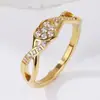 Anillo personalizado de diamante brillante cruzado para mujer, anillo de acero de titanio color oro rosa para dedo índice, anillo de temperamento