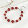 Pulseira de Prata de Lei S925 Ágata Vermelha Tori Elegante Nicho Luxo Leve Alta Qualidade Moda Joias de Ágata Acessórios Femininos