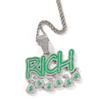 Gu Meng nuevo RICH bolso letra colgante gota de aceite luminoso hombres y mujeres personalidad hip-hop rap baile callejero joyería al por mayor