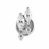 Aretes de Aleación de Titanio G23 Joyería para Mujer Lujo Ligero F136 Marquise Redondo Circonita Piercing Corporal Perforación de Labio Perforación de Lengua En Stock Venta al por Mayor