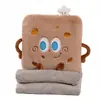 Combo de Almohada y Manta con Forma de Pastel para Siesta, Engrosado, Plegable para Uso en Coche, Manta de Siesta para Oficina, Dos en Uno