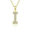 Amazon transfronterizo nuevo collar con incrustaciones de circonita de diamantes completos 26 letras inglesas femenino acero de titanio colgante DIY cadena de clavícula