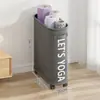Cesta de Almacenamiento para Esterilla de Yoga Equipo de Fitness Herramientas Deportivas Cesta de Almacenamiento Bolsa para Raquetas de Bádminton con Ruedas Gran Capacidad Cesta Organizadora
