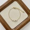 Pulseira Retrô Francesa Feminina Versátil Dourada Design de Nicho Senso Avançado Amor Geométrico Cravejada de Diamantes Pulseira de Comércio Exterior