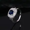 Anillo Europeo de Industria Pesada con Circonita de Cuatro Colores Incrustada Joyería de Nicho de Lujo Ligero de Gama Alta para Mujeres Joyería de Mano Color-Preservante Electrochapada