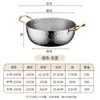 Olla Ramen Martillada de Acero Inoxidable Estilo Coreano Popular Dorada Olla para Fideos Instantáneos Hogareña Pequeña Olla Caliente Juego de Ollas Olla de Regalo con Tapa