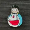 Broche acrílico Harajuku, distintivo fofo do Doraemon, alfinete infantil do Doraemon, adesivo de celular DIY atacado
