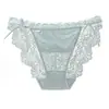 Bragas sexy de encaje para mujer estilo comercio exterior con encaje de pestañas, decoración de lazo de cinta de doble cara, bragas sexys de tiro bajo