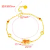 Pulsera de Calabaza de Imitación Oro 24K Lujo Ligero para Mujer, Incrustada con Circonia de Colores, Joyería de Oro Arena a la Moda, Popular en Transmisiones en Vivo, Venta al por Mayor desde el Fabricante