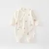 Los mamelucos para recién nacidos se pueden usar en todas las estaciones, hechos de algodón puro, ropa de Clase A para bebés niños y niñas recién nacidos, ropa estilo mariposa