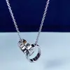 Collar de cadena con colgante pequeño clásico LOVE de alta gama, doble anillo para mujer, chapado en oro V grueso con oro rosa de 18 quilates, moderno y de lujo ligero