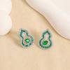 Nuevos pendientes de moda vintage micro incrustados con circonita diseño de calabaza pendientes temperamento de nicho pendientes de alta gama para mujer venta al por mayor