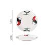 Plato Plano de Cerámica con Diseño de Gallo, Plato Plano, Plato Redondo Estilo Chino para Salteados, Plato de Hueso Estilo Granja para Restaurante, Estilo Vintage