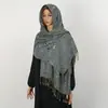 Chal Jacquard de Anacardo con Pañuelo para la Cabeza, Atuendo Étnico de Viaje de Xinjiang Xizang Oeste de Sichuan, Capa Engrosada