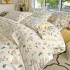 Juego de Cuatro Piezas de Ropa de Cama de Algodón Grueso Estilo Antiguo, Sábana Ajustable 100% Algodón Puro, Funda de Edredón Modelo Nuevo 2026 para Dormitorio, Juego de Tres Piezas de Sábana, Clase A